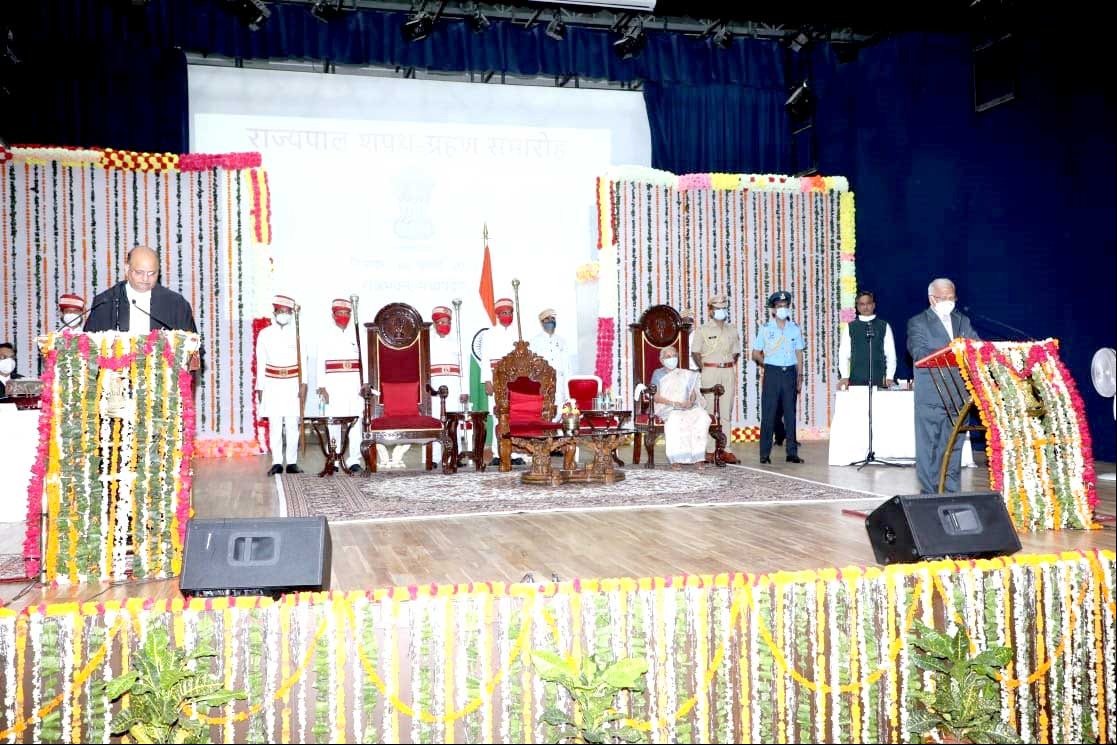 Mangubhai Patel Takes Oath as 30th Governor of  Madhya Pradesh